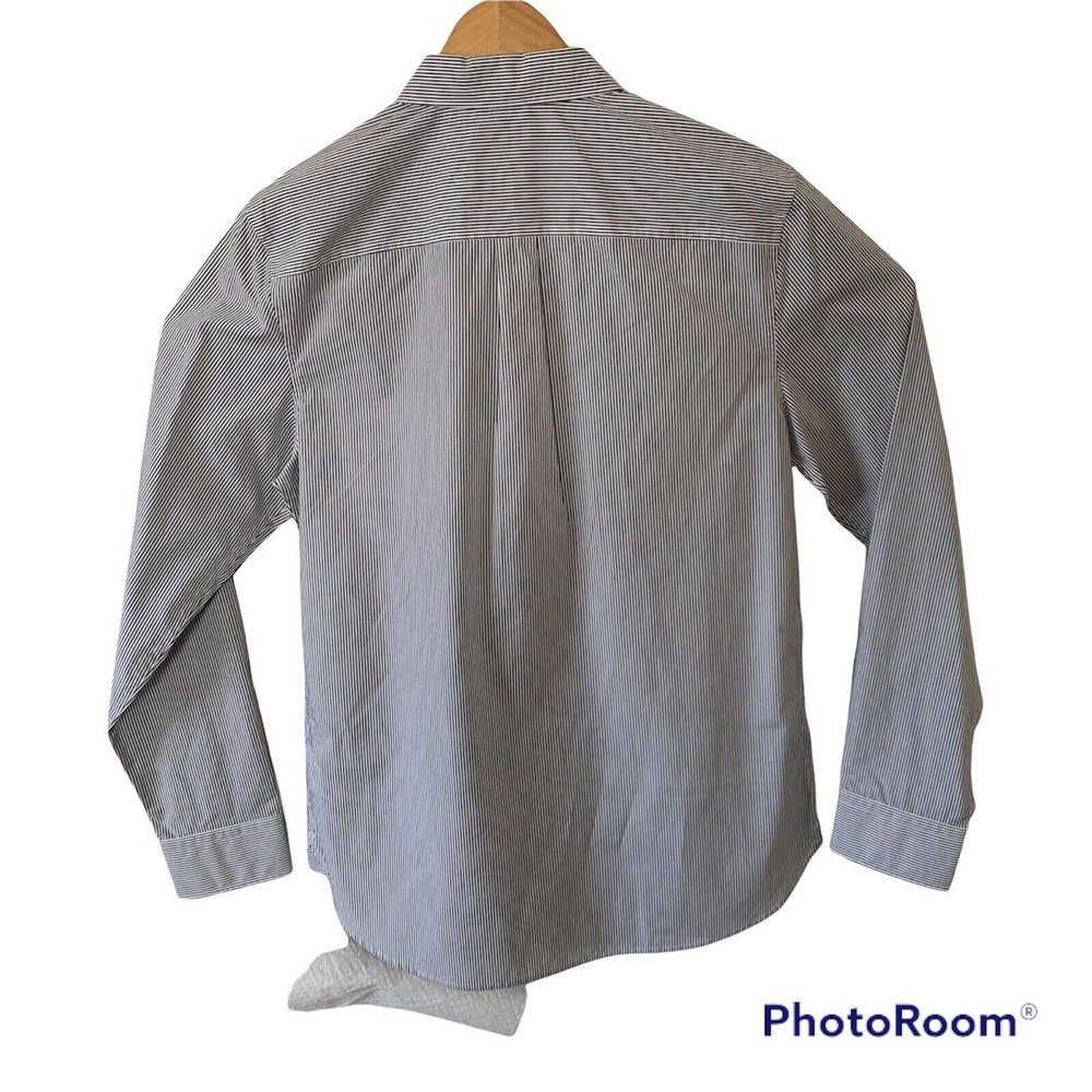 CALVIN KLEIN The Extra Fine Cotton Shirt Mens Black Stripe L/S Medium $69.50 - Picture 4 of 5